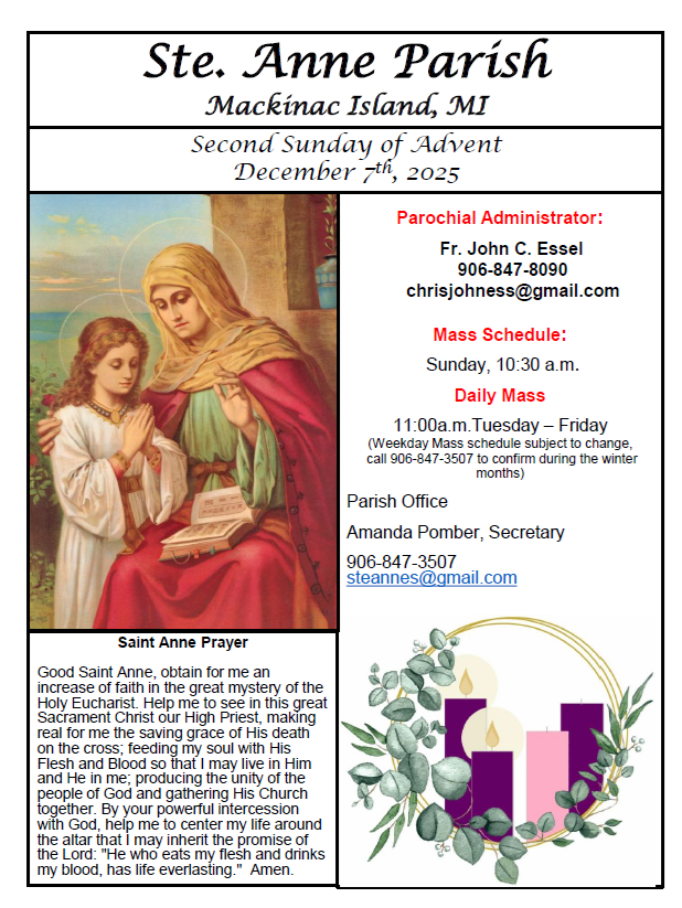 Ste. Anne's Bulletin Cover 12-7-25 Ste. Anne's Bulletin Cover 12-7-25