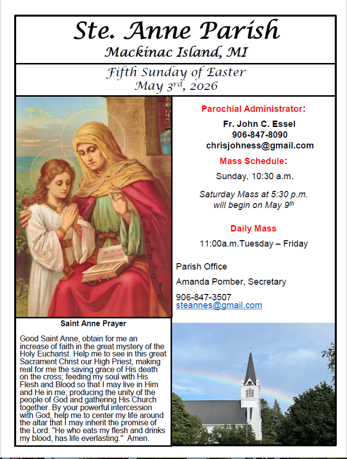 Ste. Anne's Bulletin Cover 5-3-26